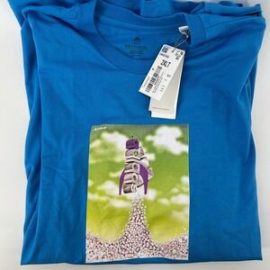 Adidas Men 2XLT Boost Rocket Graphic T-Shirt Blue Short Sleeve Pullover Tall NWT